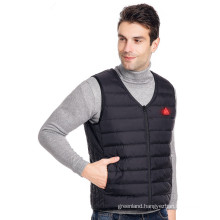 Winter unisex V-neck warm and windproof sports heated vest with zipper